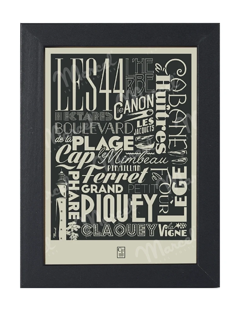 Carte Postale CAP FERRET "Typography"
