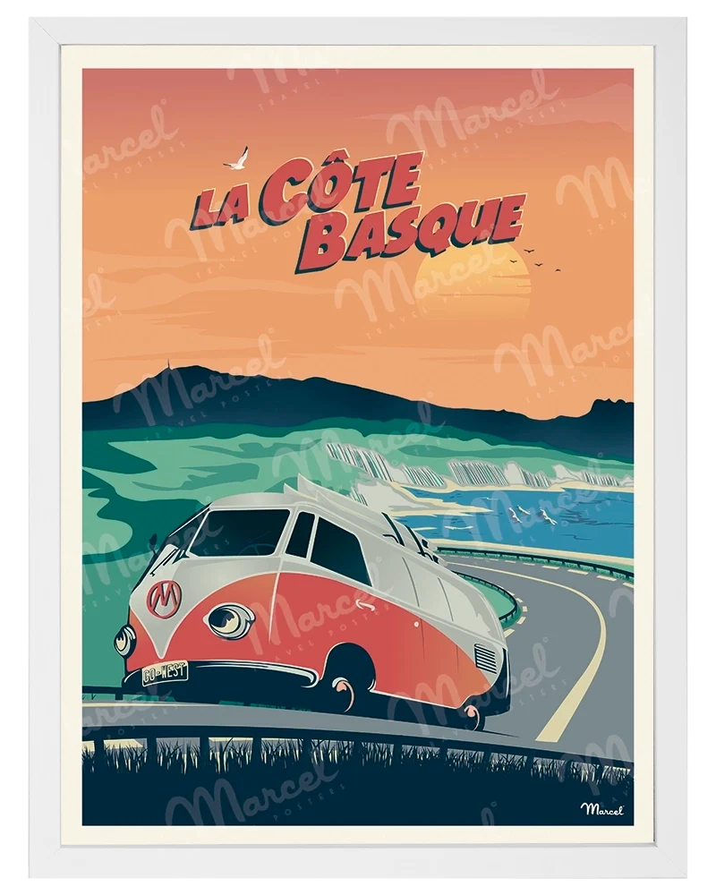 Affiche CÔTE BASQUE "La Corniche"