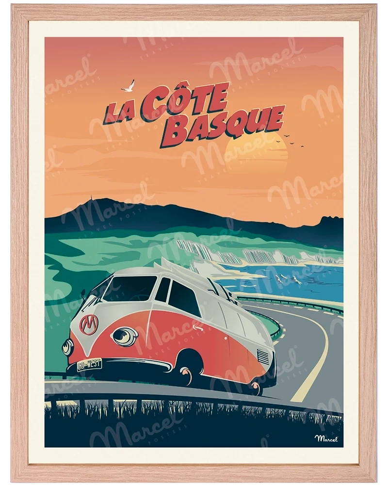Affiche CÔTE BASQUE "La Corniche"