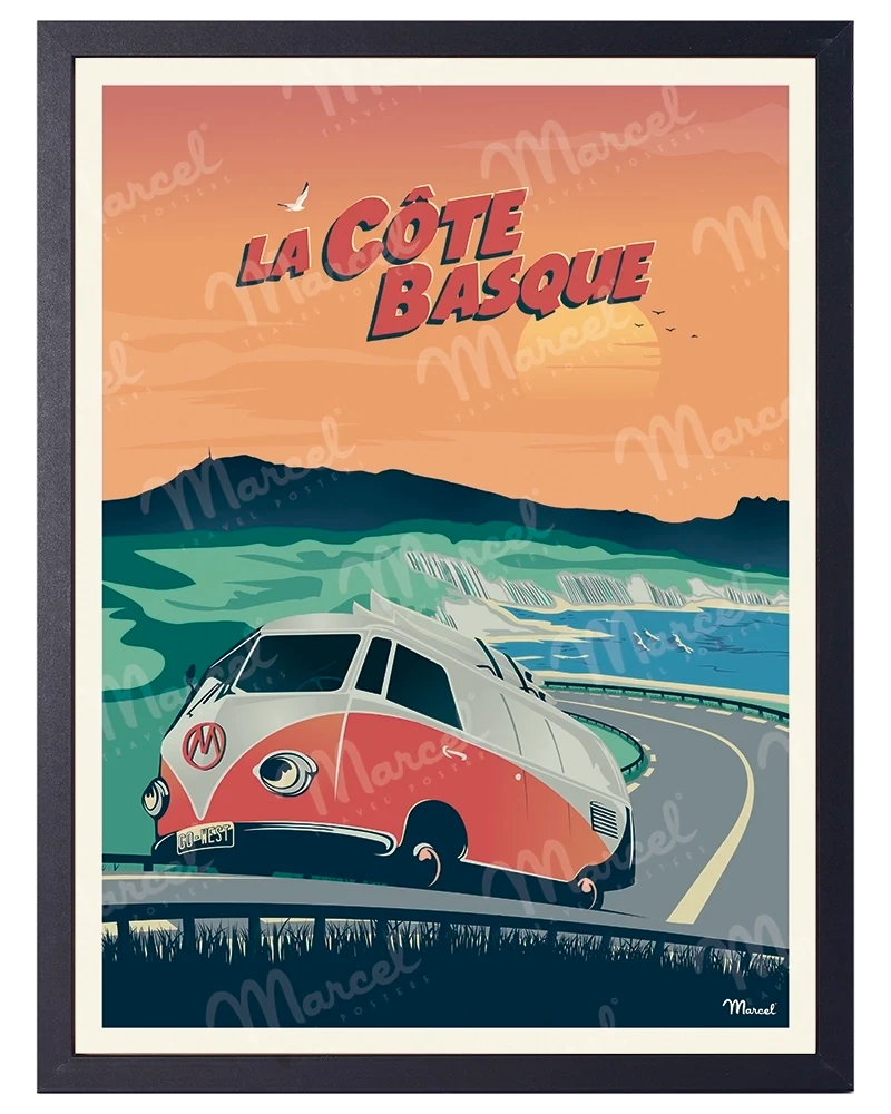 Affiche CÔTE BASQUE "La Corniche"