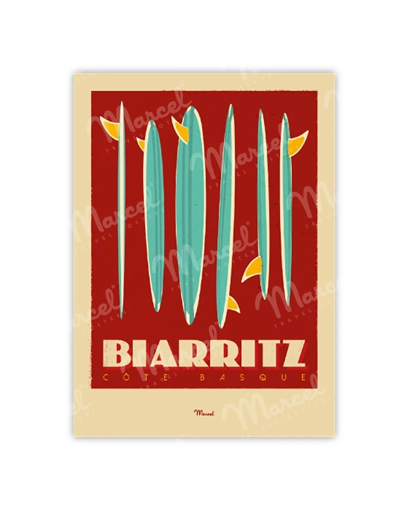 Carte Postale BIARRITZ "Surfboards"