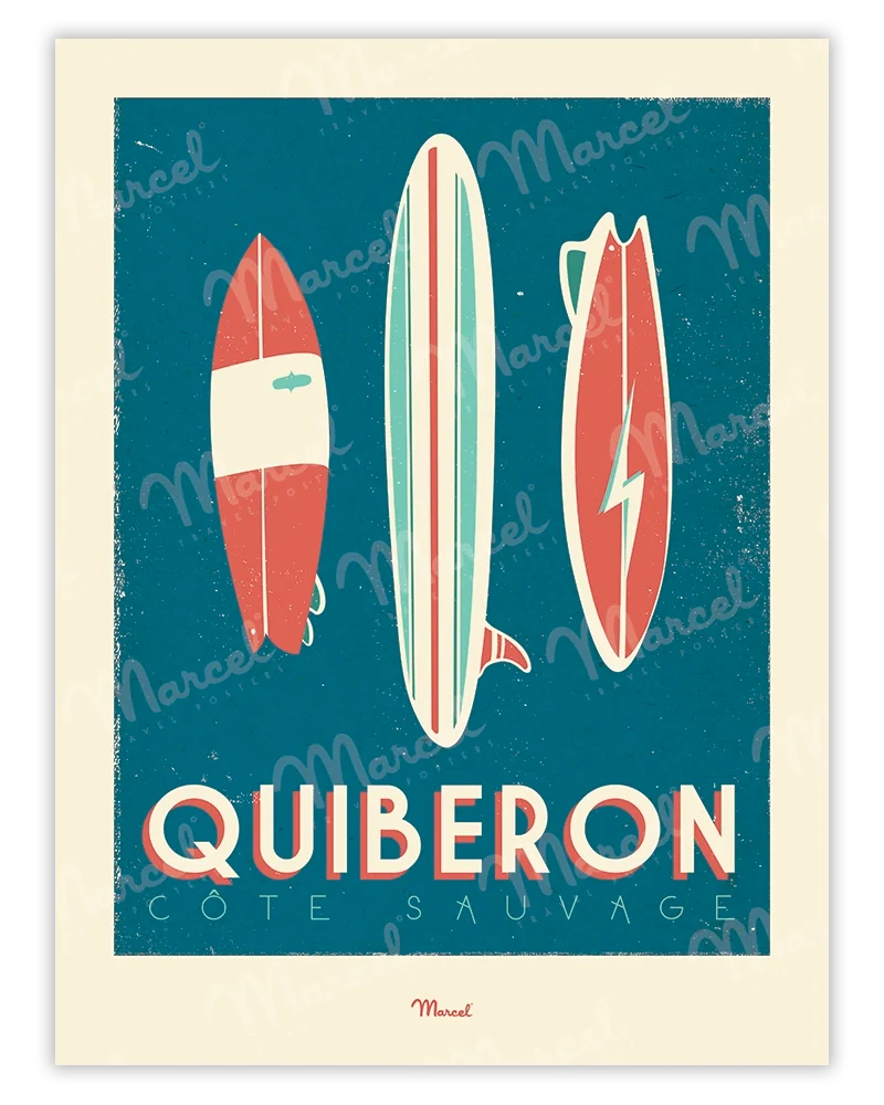 Affiche QUIBERON "Surfboards"