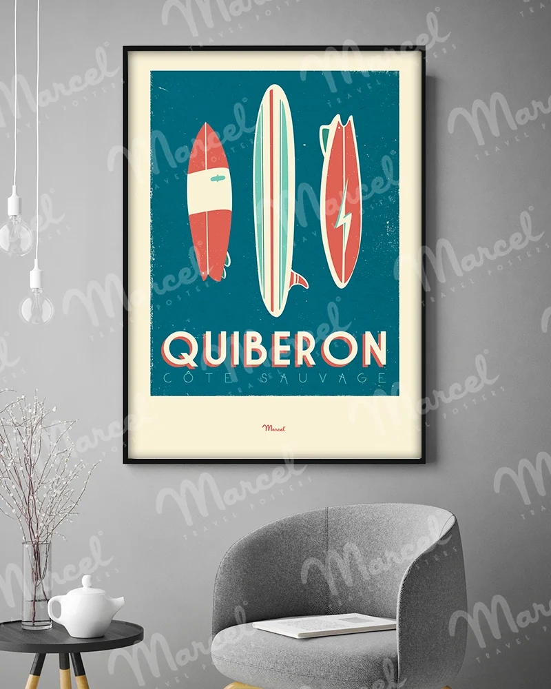 Affiche QUIBERON "Surfboards"