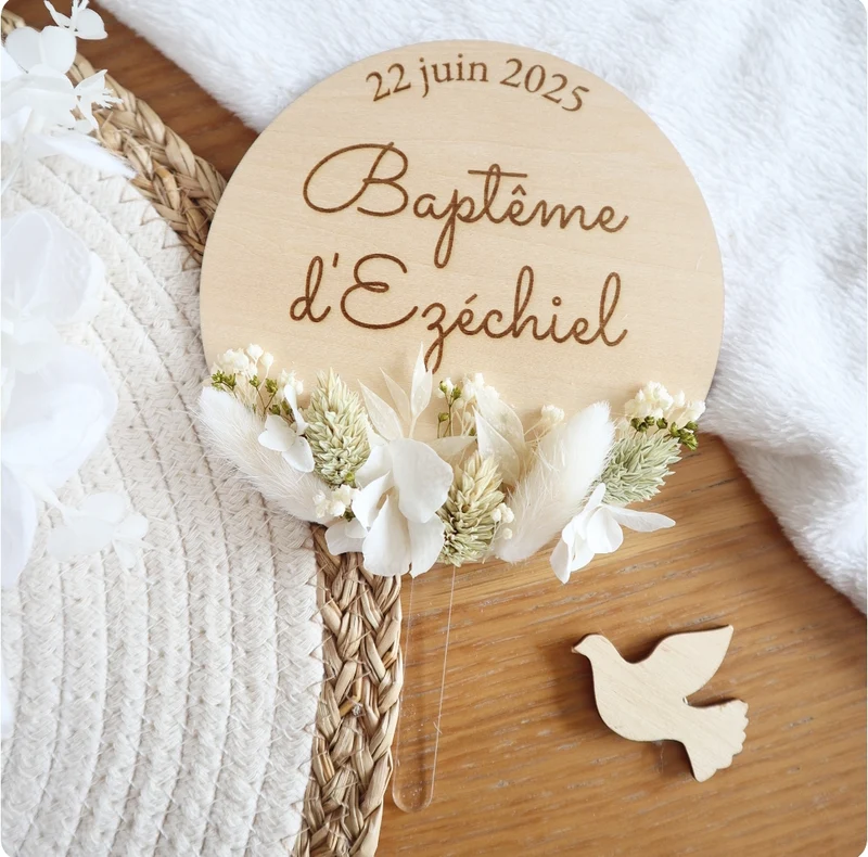 Cake-Topper - Mariage - Baptême - Communion - Couleur Ivoire, sauge & olive