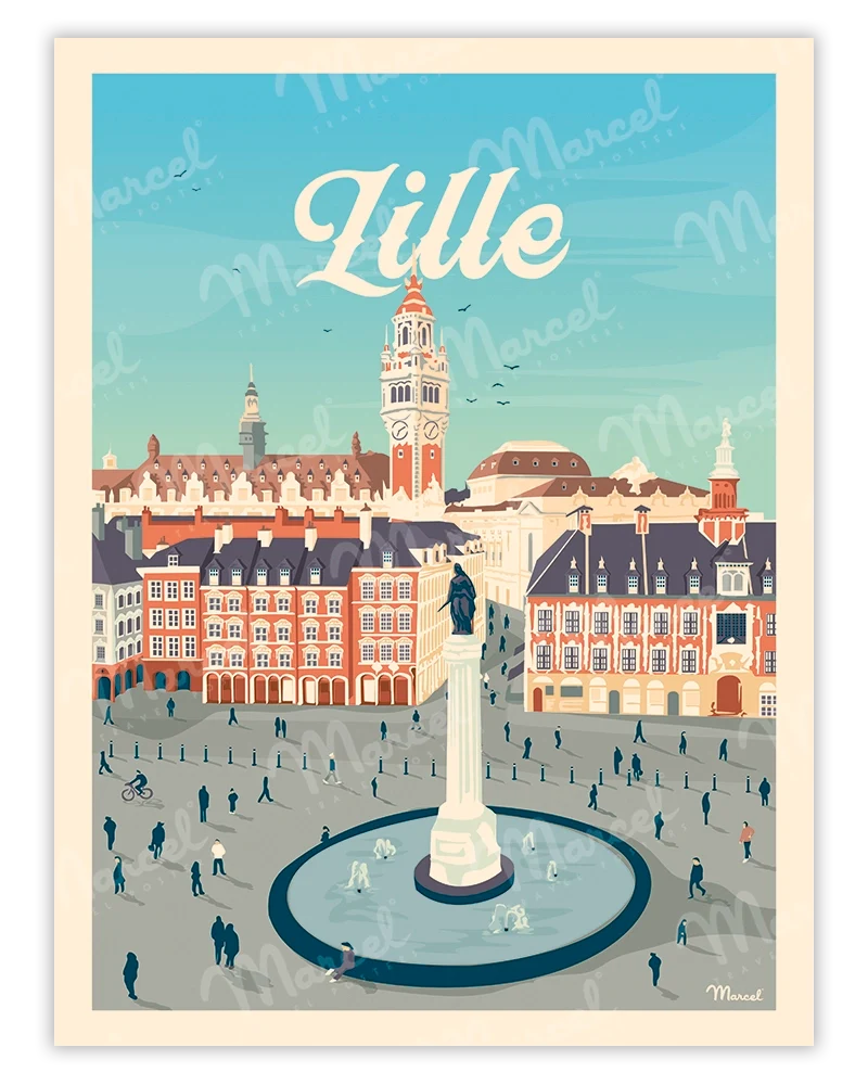Affiche LILLE "La Grand'Place"