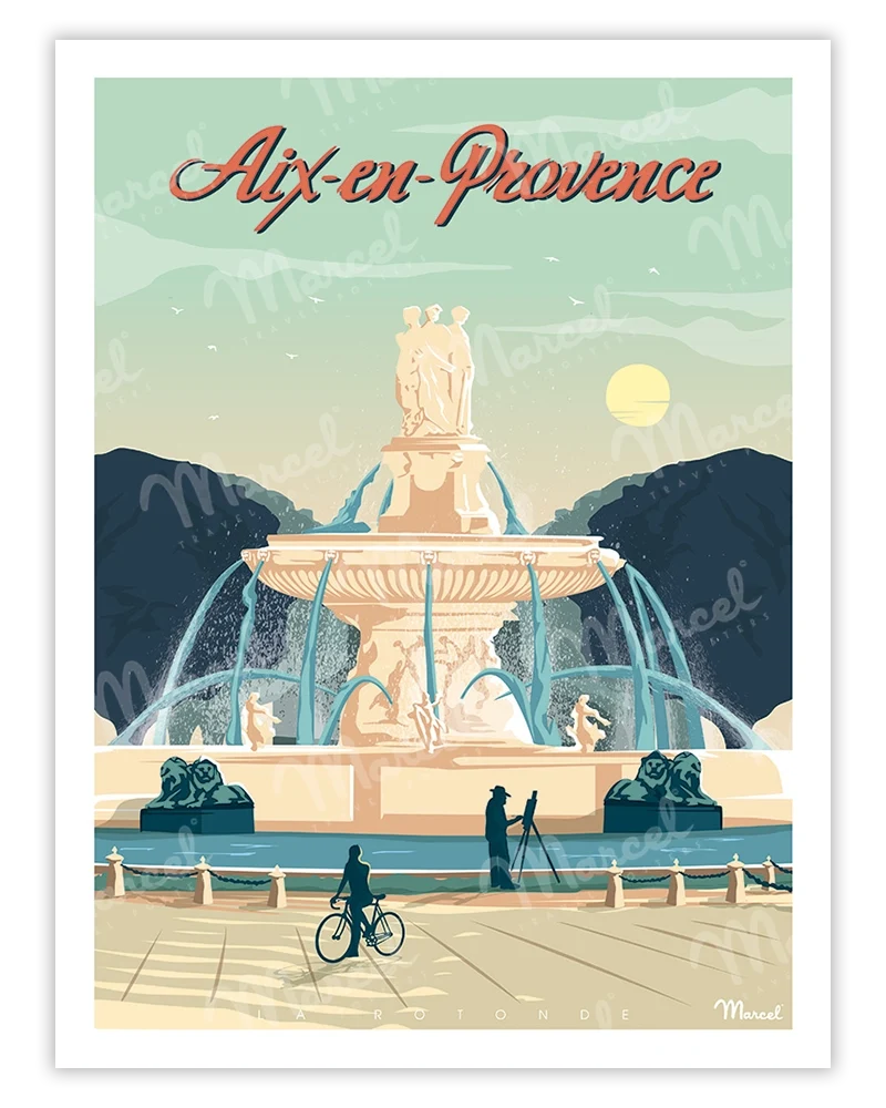 Affiche AIX-EN-PROVENCE "La Rotonde"