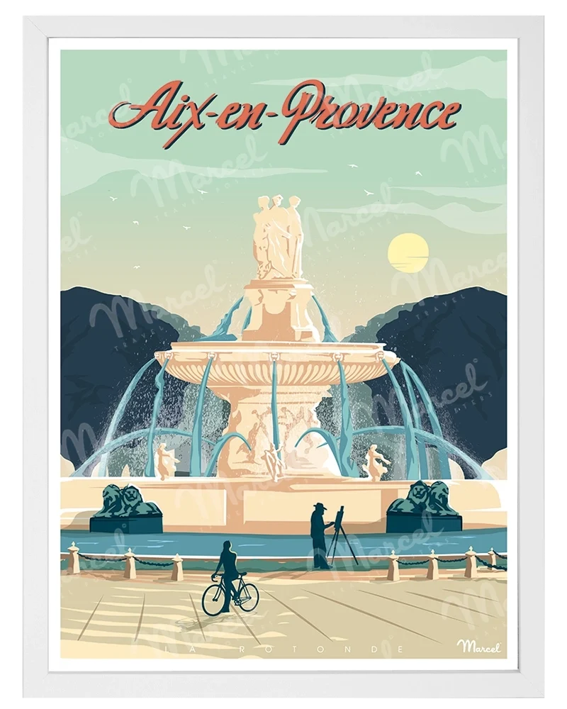 Affiche AIX-EN-PROVENCE "La Rotonde"
