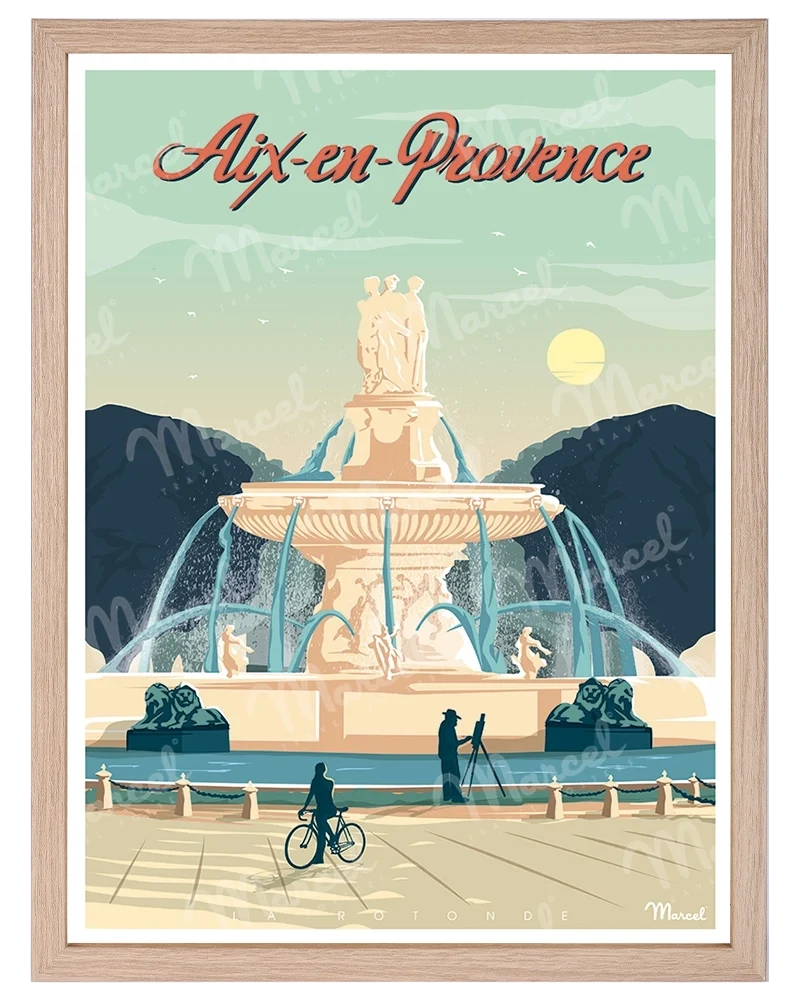 Affiche AIX-EN-PROVENCE "La Rotonde"