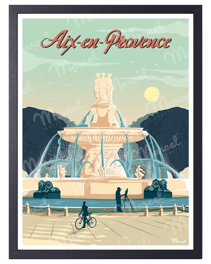 Affiche AIX-EN-PROVENCE "La Rotonde"