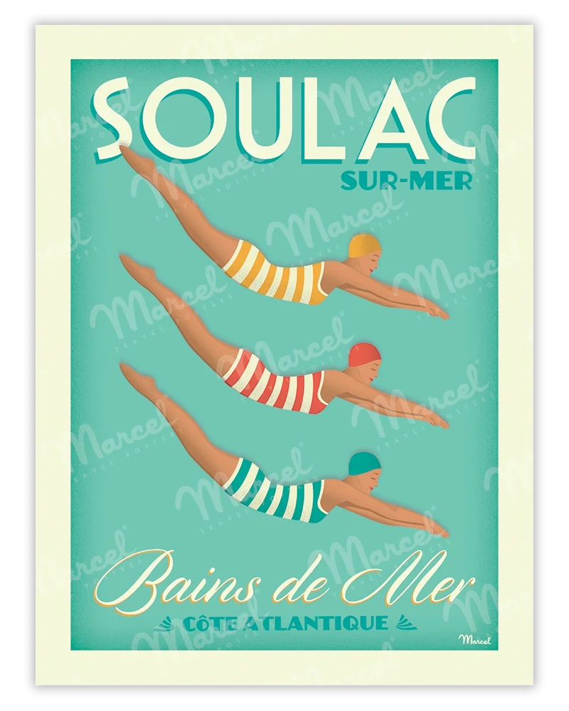 Affiche SOULAC "Bains de Mer"