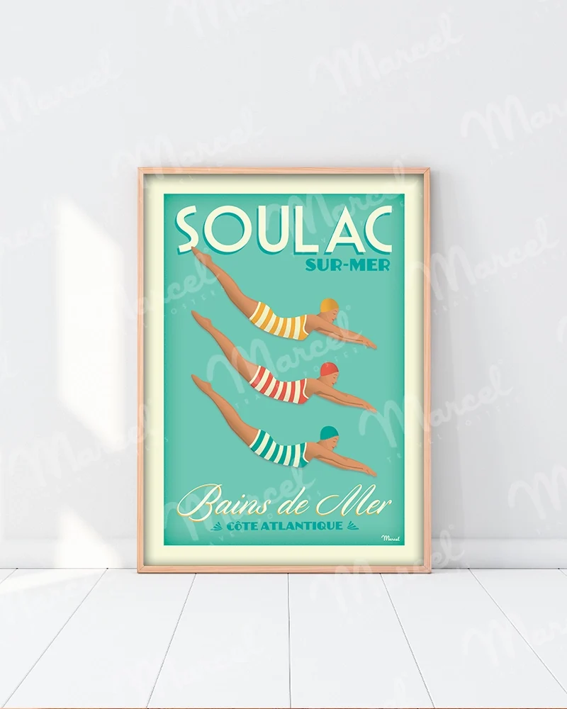 Affiche SOULAC "Bains de Mer"