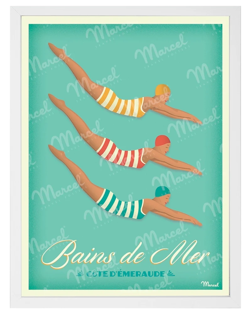 Affiche CÔTE D'ÉMERAUDE "Bains de Mer"