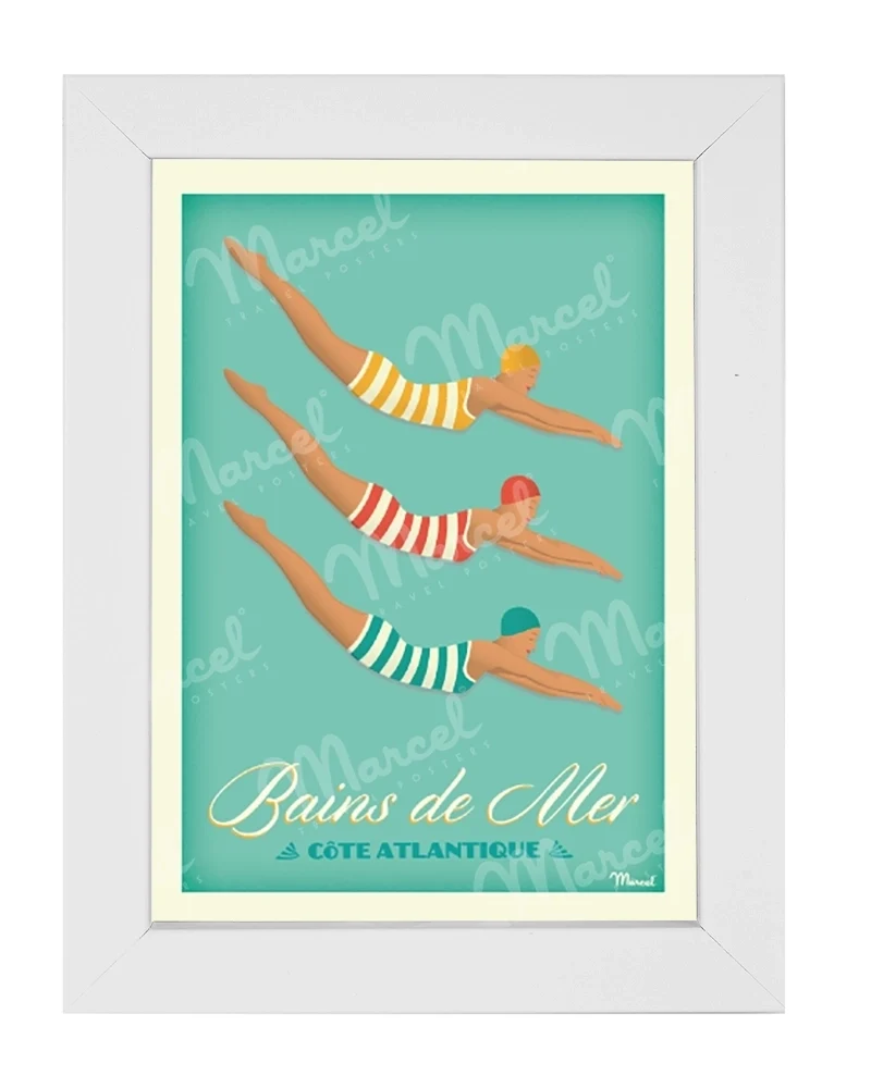 Carte Postale CÔTE ATLANTIQUE "Bains de Mer"