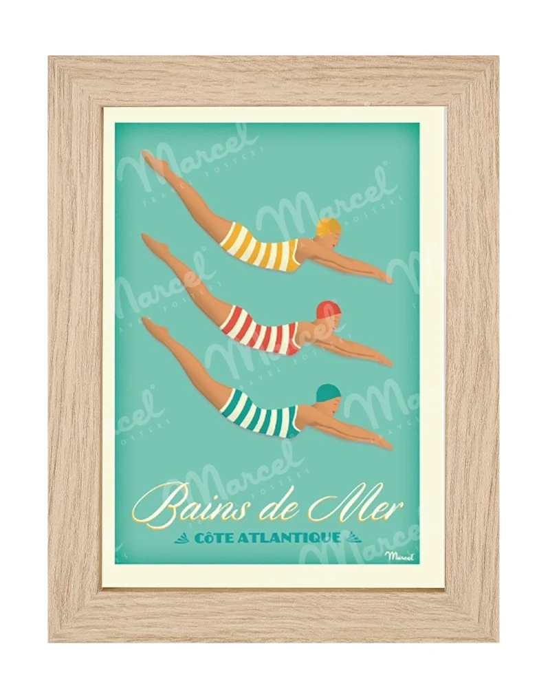 Carte Postale CÔTE ATLANTIQUE "Bains de Mer"