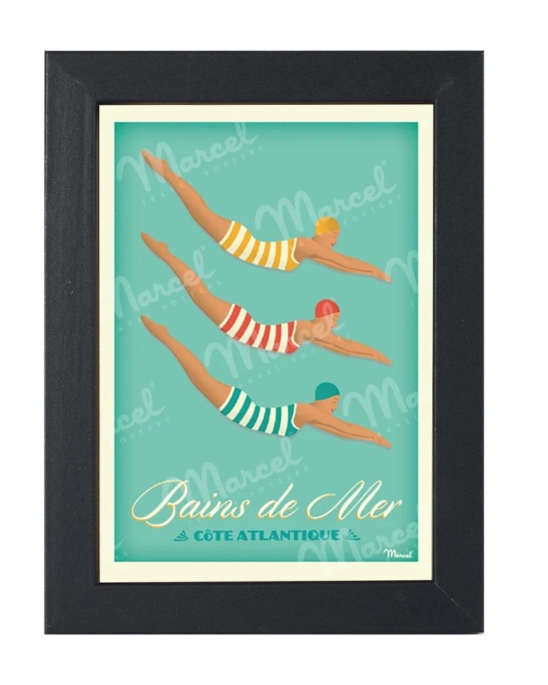 Carte Postale CÔTE ATLANTIQUE "Bains de Mer"