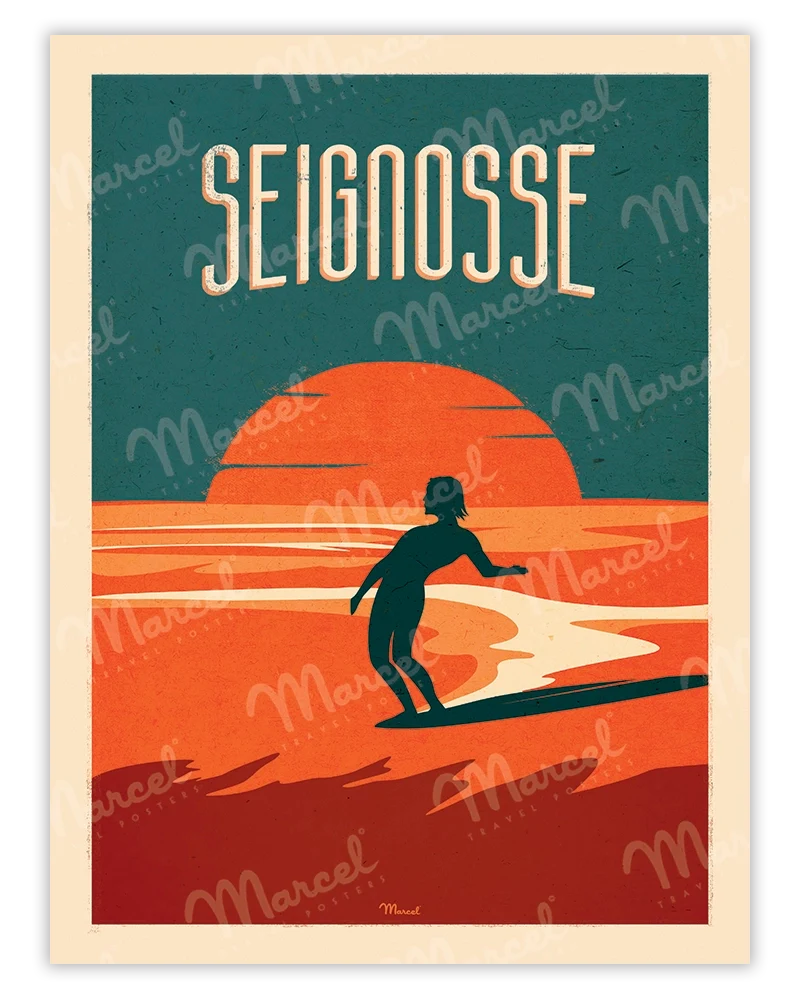Affiche SEIGNOSSE "Surfing"