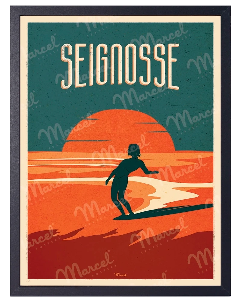 Affiche SEIGNOSSE "Surfing"