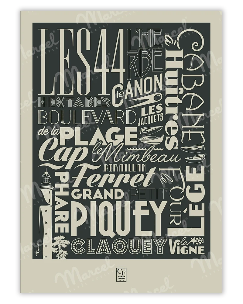 Affiche CAP FERRET "Typography"