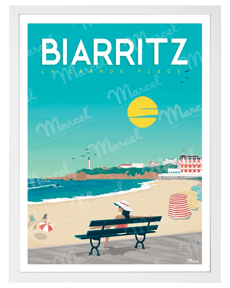 Affiche BIARRITZ "Vacances à la Grande Plage"