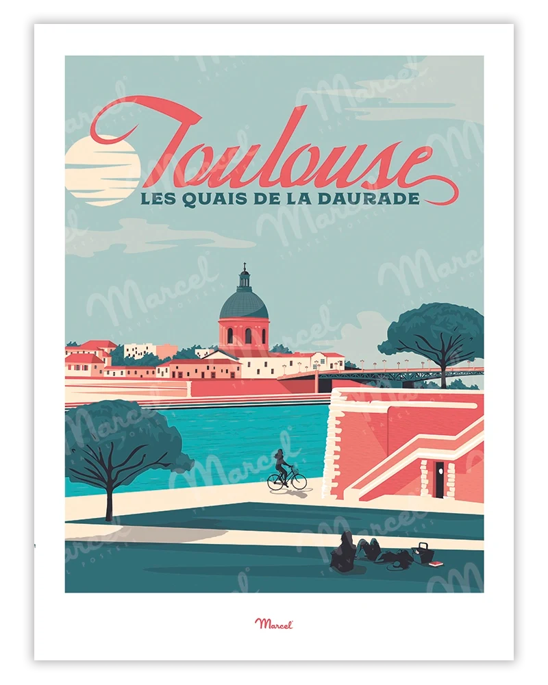 Affiche TOULOUSE "Quais de la Daurade"