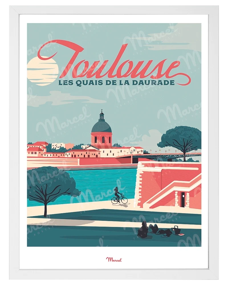 Affiche TOULOUSE "Quais de la Daurade"