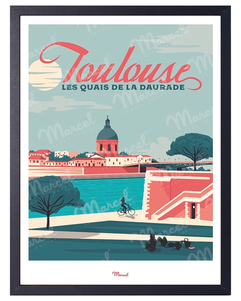 Affiche TOULOUSE "Quais de la Daurade"