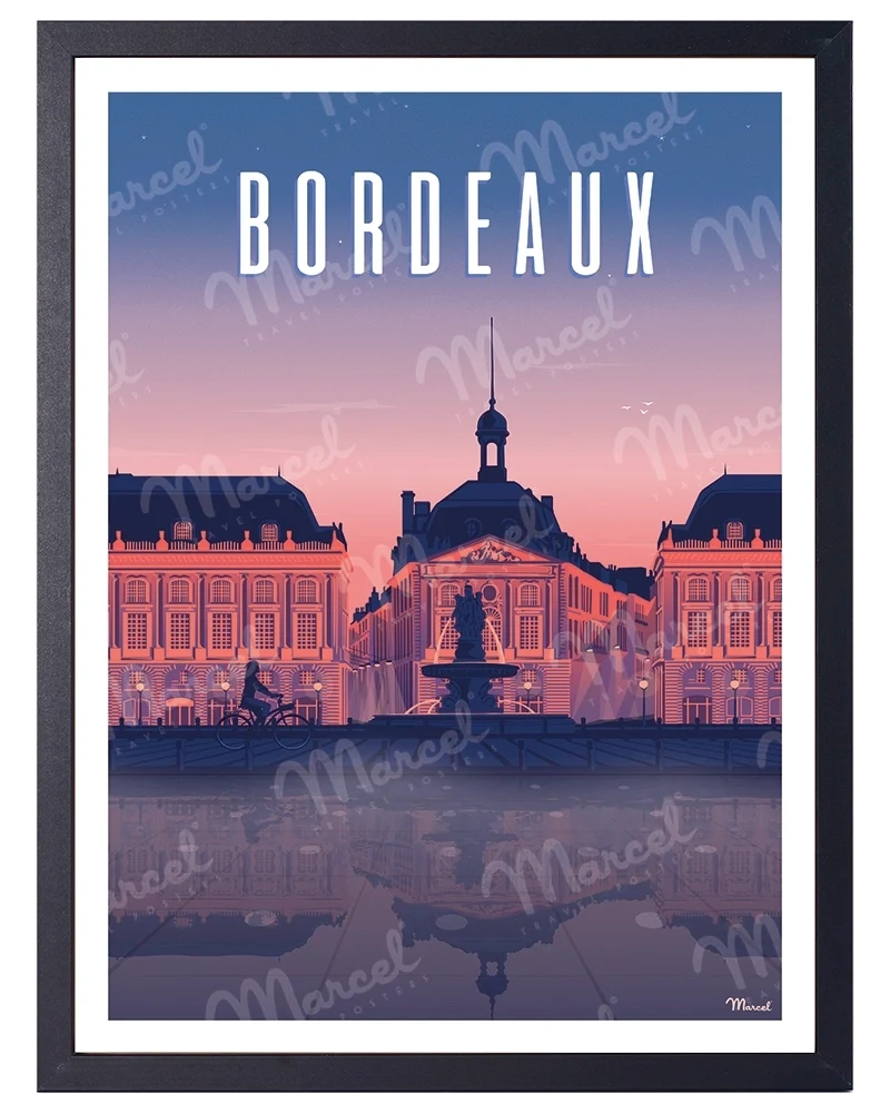 Affiche BORDEAUX "Place de la Bourse By Night"