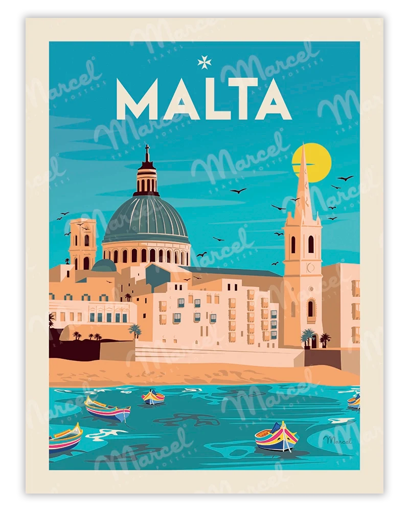 Affiche MALTE "Souvenir from Valletta"