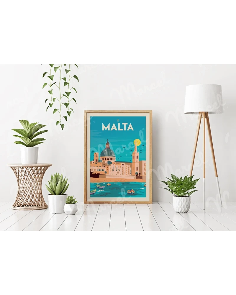 Affiche MALTE "Souvenir from Valletta"