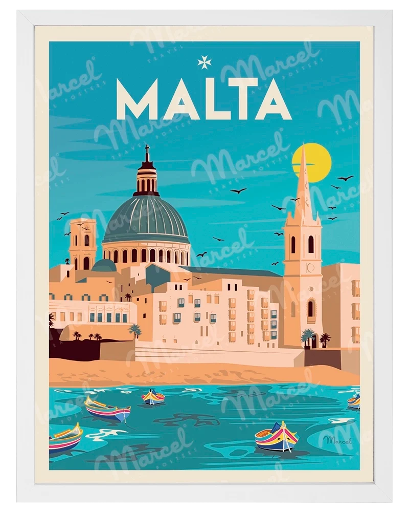 Affiche MALTE "Souvenir from Valletta"