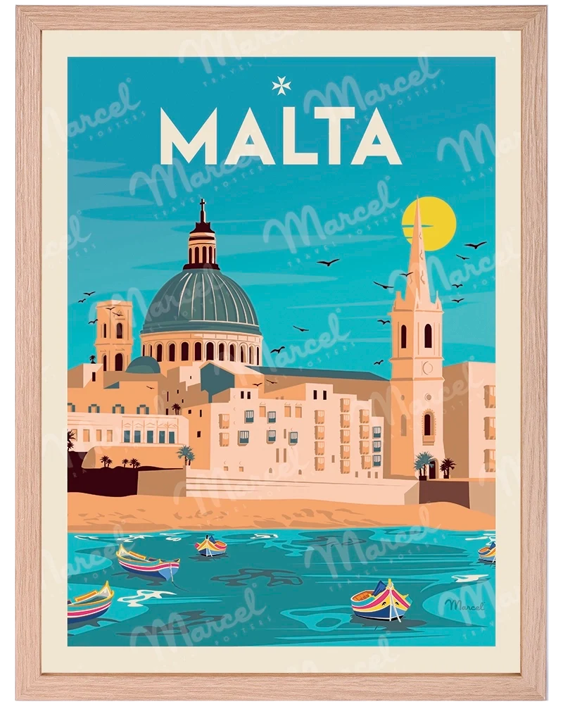 Affiche MALTE "Souvenir from Valletta"