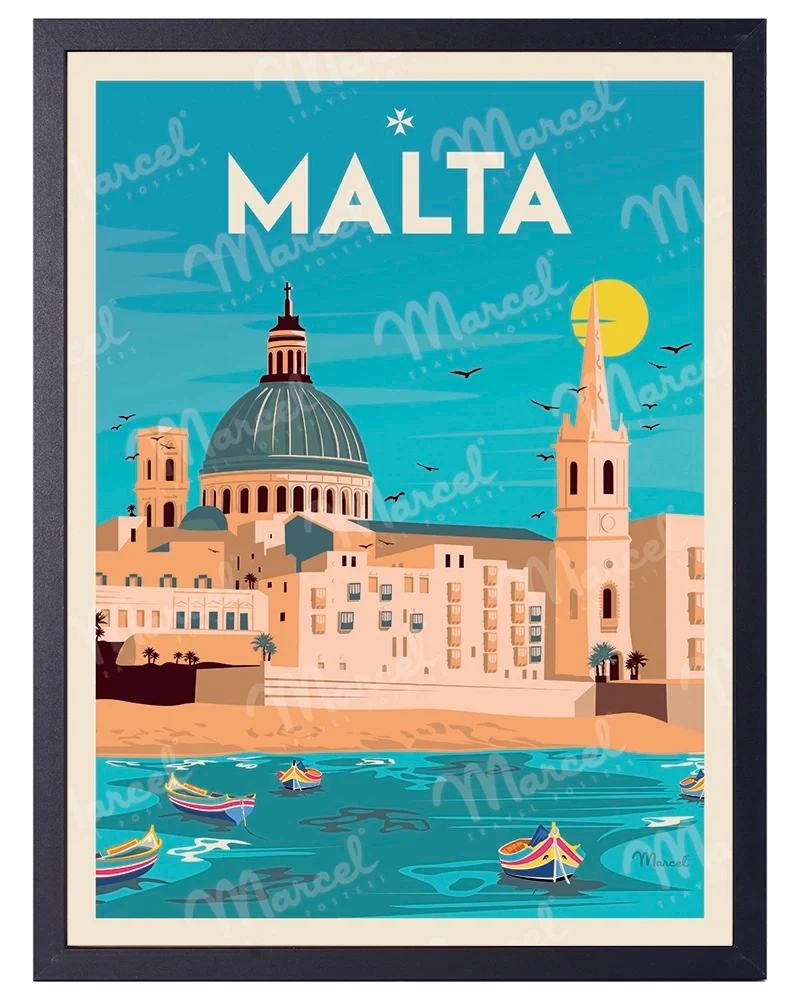 Affiche MALTE "Souvenir from Valletta"