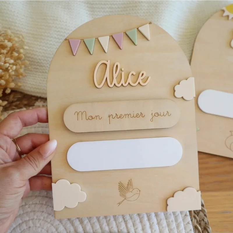 Pancarte rentrée scolaire / évènement - Modèle fanions - Couleurs et animal au choix
