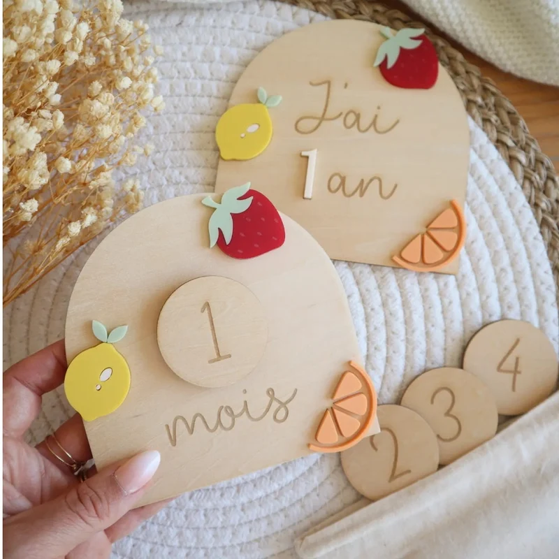 Cartes étapes fruits évolutives de 1 mois à 2 ans - Plusieurs options possibles