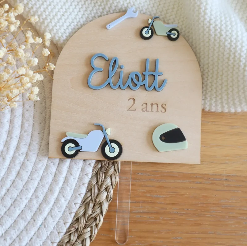 Cake-topper "Moto" - A personnaliser