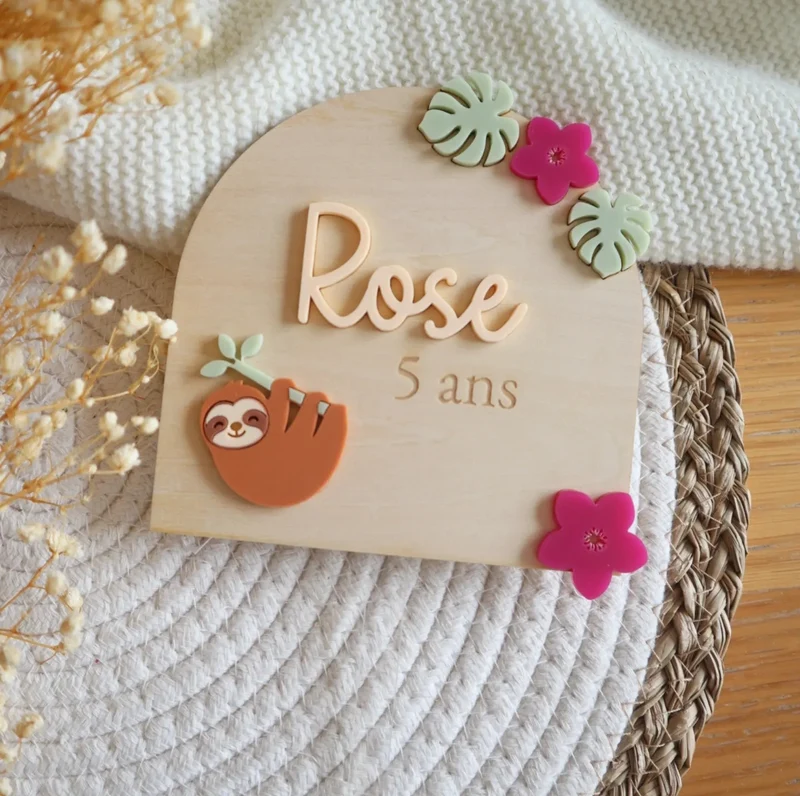 Cake-topper "Paresseux" - A personnaliser