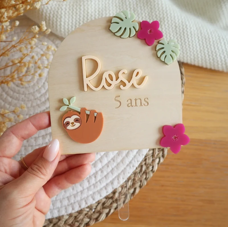 Cake-topper "Paresseux" - A personnaliser
