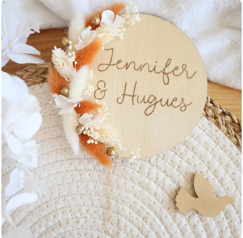 Cake-topper fleurs séchées - Terracotta