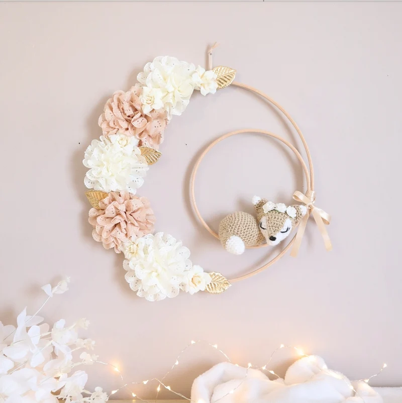 Suspension "Lily-Moon" - Renard (couleurs et options à choisir)