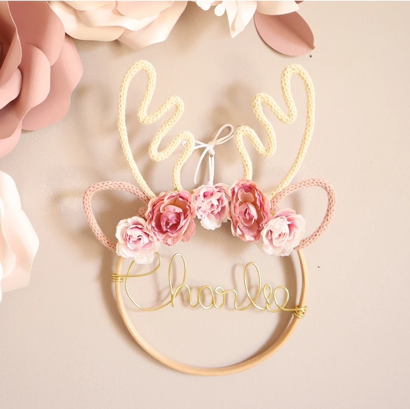 Cutie Fawn rose (avec ou sans prénom, options à sélectionner)