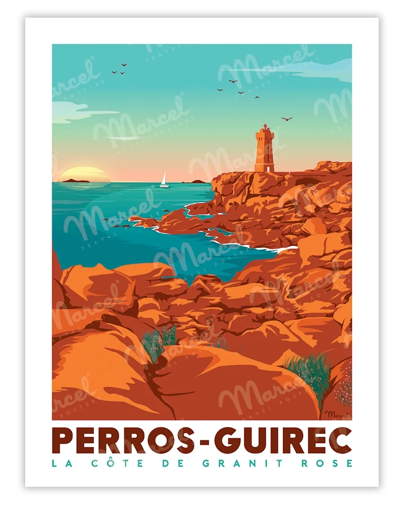 Affiche PERROS-GUIREC "La Côte de Granit Rose"