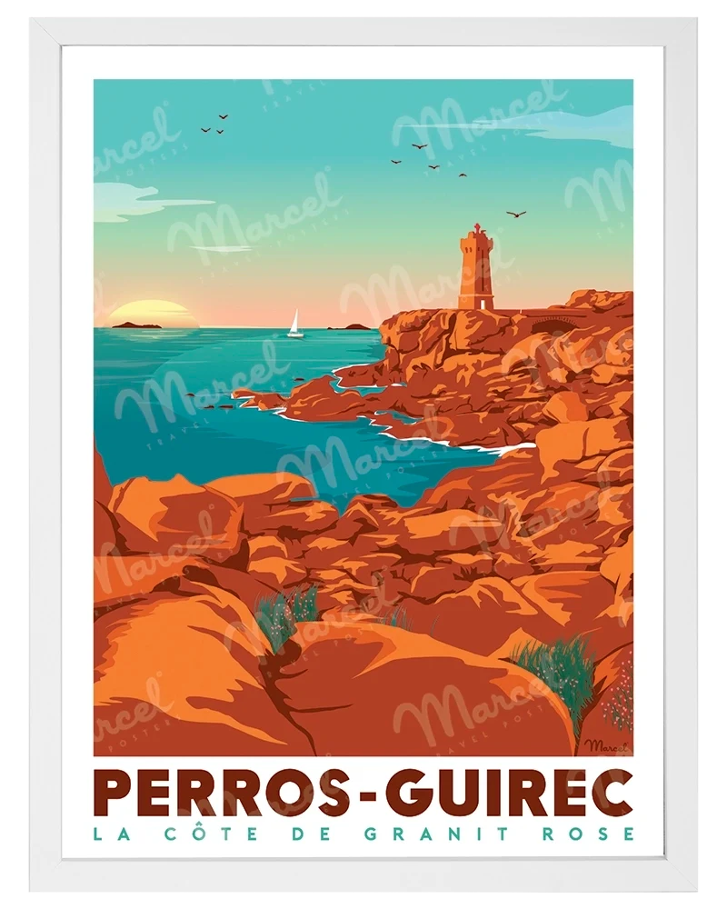 Affiche PERROS-GUIREC "La Côte de Granit Rose"