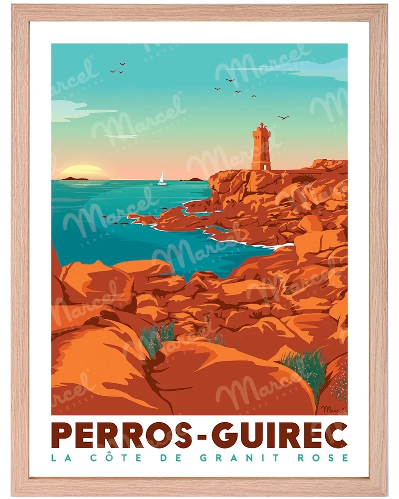 Affiche PERROS-GUIREC "La Côte de Granit Rose"