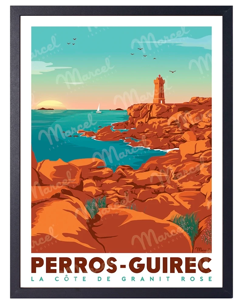 Affiche PERROS-GUIREC "La Côte de Granit Rose"