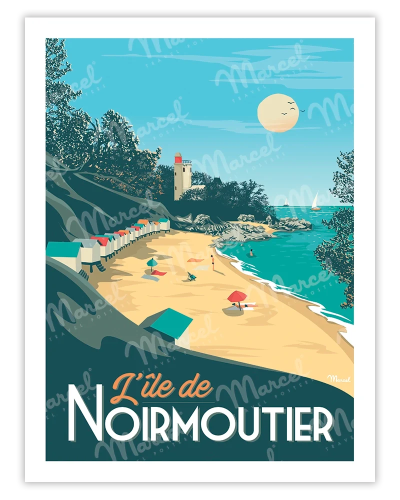 Affiche NOIRMOUTIER "Plage de l'Anse Rouge"