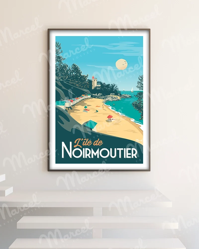 Affiche NOIRMOUTIER "Plage de l'Anse Rouge"