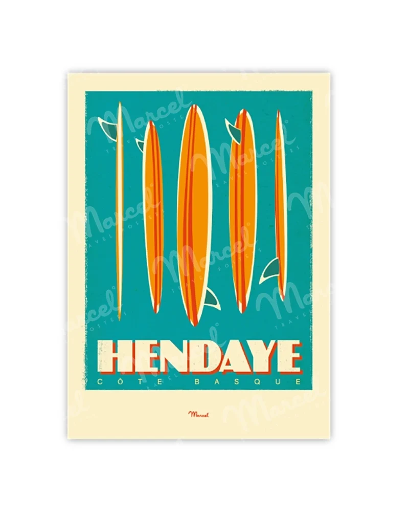 Carte Postale HENDAYE "Surfboards"