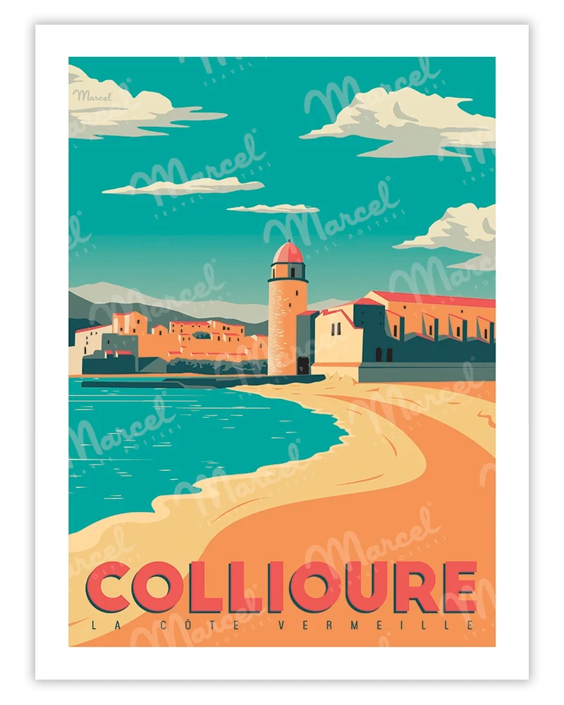 Affiche COLLIOURE "Côte Vermeille"