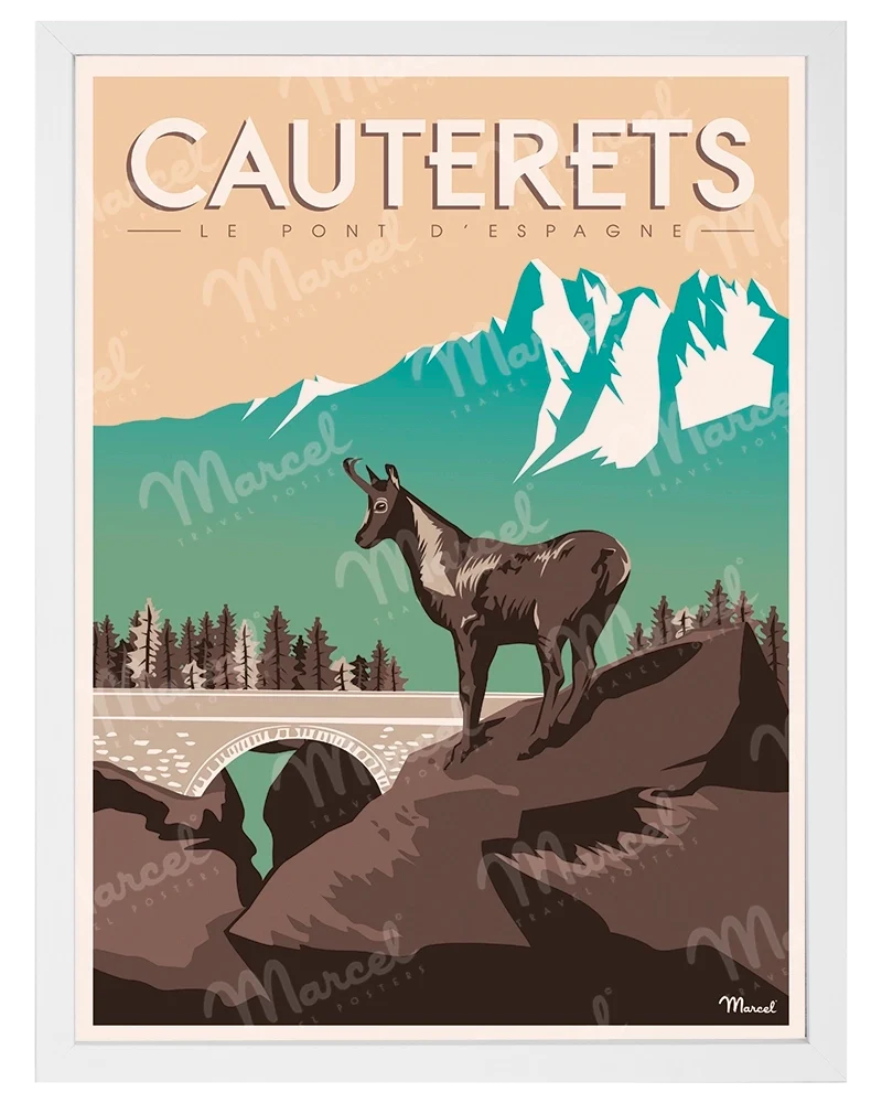 Affiche CAUTERETS "Le Pont d'Espagne"