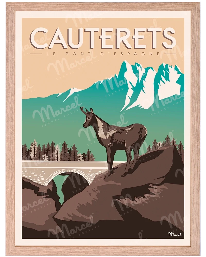 Affiche CAUTERETS "Le Pont d'Espagne"